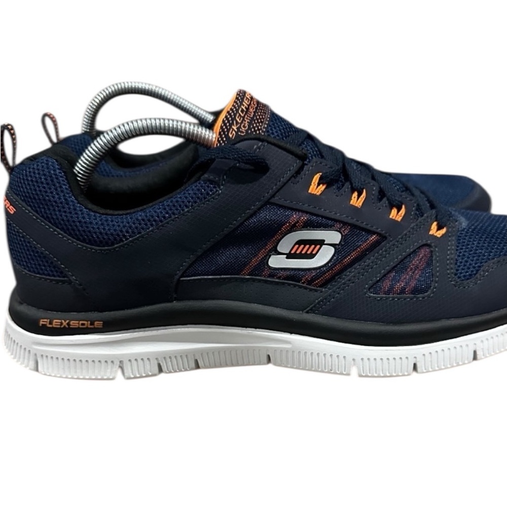 Men’s Skechers Navy & Orange Mesh S Logo Lightweight Running Sneakers, Size 12. - Picture 13 of 13